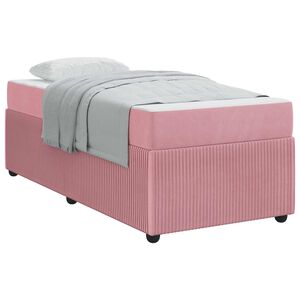 vidaXL Рамка за легло Розово 80 x 200 cm текстил