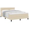 vidaXL Легло с пружинирана основа с таблото Крем 140 x 190 cm текстил