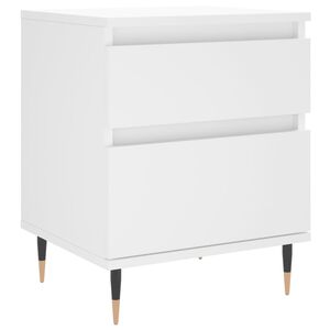 vidaXL Нощно шкафче, бяло, 40x35x50 см, инженерно дърво