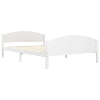vidaXL Рамка за легло, бяла, бор масив, 160х200 см