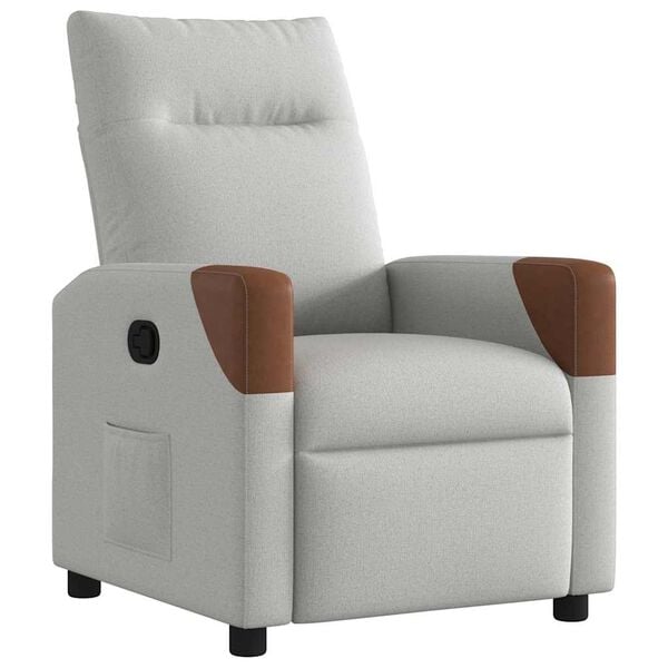 vidaXL Recliner Chair Cloud Grey Fabric
