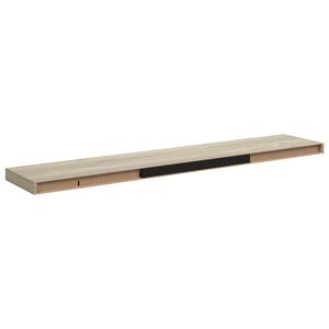 vidaXL Окачени стенни рафтове, 4 бр, дъб, 120x23,5x3,8 см, МДФ