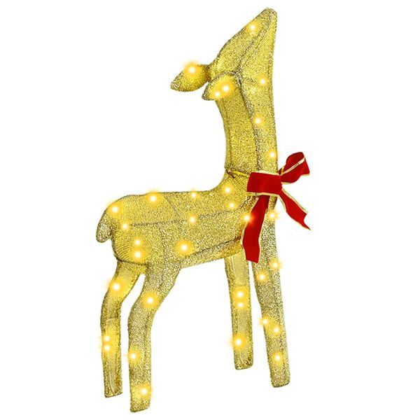 vidaXL Семейство елени 3 pcs Топло бяло 68 x 26 x 127 см текстил