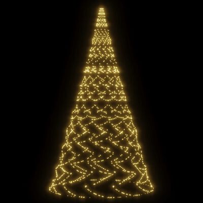 vidaXL Коледна елха на флагщок, топло бяло, 3000 LED, 800 см