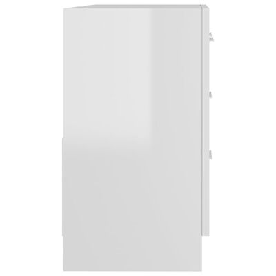 vidaXL Долен шкаф за мивка, бял гланц, 63x30x54 см, ПДЧ