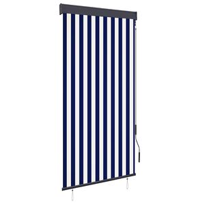 vidaXL Външна ролетна щора, 100x250 см, синьо и бяло