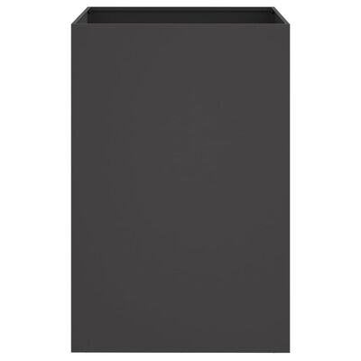 vidaXL Кашпа, черна, 52x48x75 см, студеновалцувана стомана