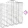 vidaXL Габионни кошници арка 2 бр 200x50x180/200 см поцинковано желязо