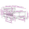 vidaXL Легло с етажерка за книги, без матрак, 160x200 см, бор масив