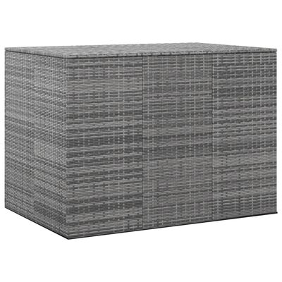 vidaXL Кутия за градински възглавници PE ратан 145x100x103 см сива