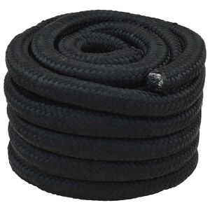 vidaXL Въже за лодка 3 mm 5 m Черно ПП