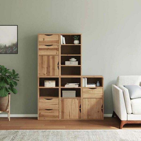 vidaXL Странични шкафове 5 бр. ODDA 40x24x79 cm борово дърво масив