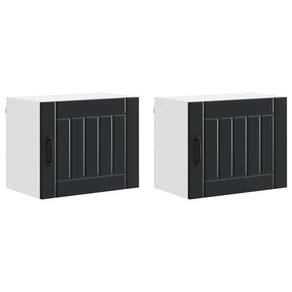vidaXL Кухненски шкаф Lucca 2 pcs Черно 50 x 31 x 40 см