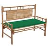 vidaXL Градинска пейка с шалте, 120 см, бамбук