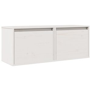 vidaXL Стенни шкафове, 2 бр, бели, 45x30x35 см, бор масив