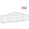 vidaXL Габионни кошници арка 12 бр 200x30x40/60 см поцинковано желязо