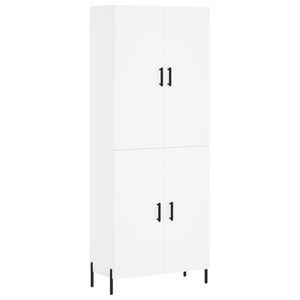 vidaXL Висок шкаф, бял, 69,5x34x180 см, инженерно дърво