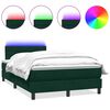 vidaXL Боксспринг легло с матрак и LED, тъмнозелено, 120x210 см, кадифе