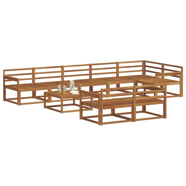 vidaXL Комплект дивани за открито 9 pcs Естествен
