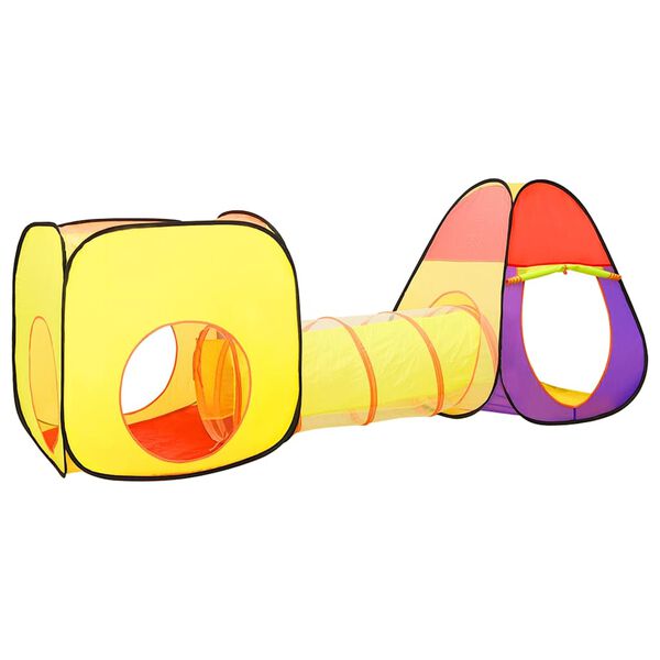 vidaXL Детска палатка за игра с 250 многоцветни топки 255x80x100 см