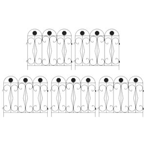 vidaXL Градска ограда Решетка Черно 305,5 x 55,5 x 0,3 см