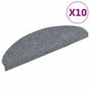 vidaXL Изтривалки за стълби, самозалепващи се, 10 бр., 65x21x4 см, светлосиви, полукръгли, големи