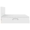 vidaXL Легло с място за съхранение и LED с LED Чисто бяло 200 x 200 cm