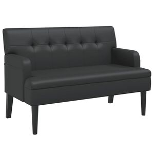 vidaXL Пейка с облегалка, черна, 112x65,5x75 см, изкуствена кожа