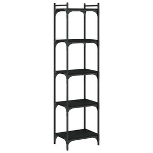 vidaXL Библиотека 5 рафта черна 40x30x154 см инженерно дърво