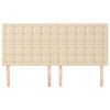 vidaXL Табла за легло, кремава, 180x5x118/128 см, плат