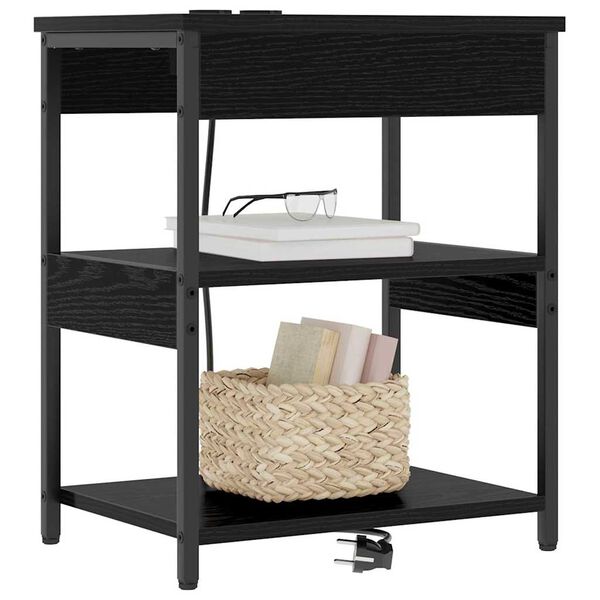 vidaXL Нощен шкаф Черния дъб 41 x 31 x 51 см Инженерно дърво