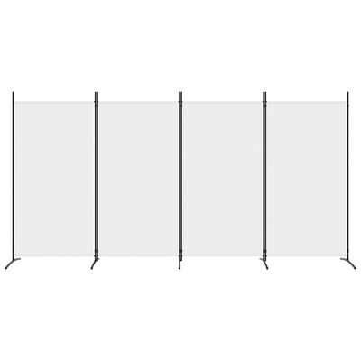 vidaXL Параван за стая, бял, 4 панела, 346x180 см, плат