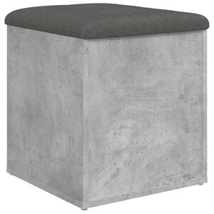 vidaXL Пейка за съхранение, бетонно сив, 42x42x45 см, инженерно дърво