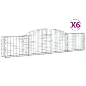 vidaXL Габионни кошници арка 6 бр 300x30x60/80 см поцинковано желязо