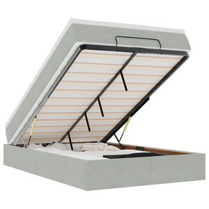 vidaXL Османска легло с матрак, светлосиво, 120x190 см, кадифе