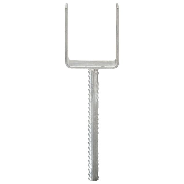 vidaXL Оградни подпори 6 бр сребристи 8x6x30 см поцинкована стомана