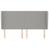 vidaXL Горна табла за легло с уши, светлосива, 163x23x118/128 см, плат