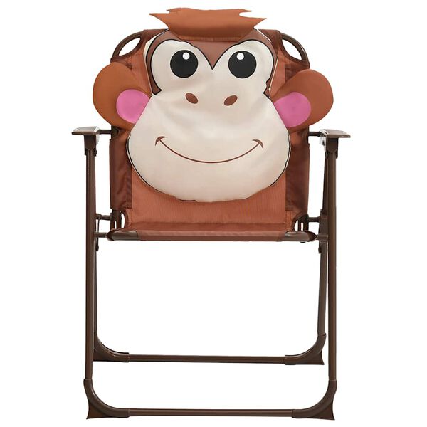 vidaXL Детски градински бистро комплект от 3 части, с чадър, кафяв