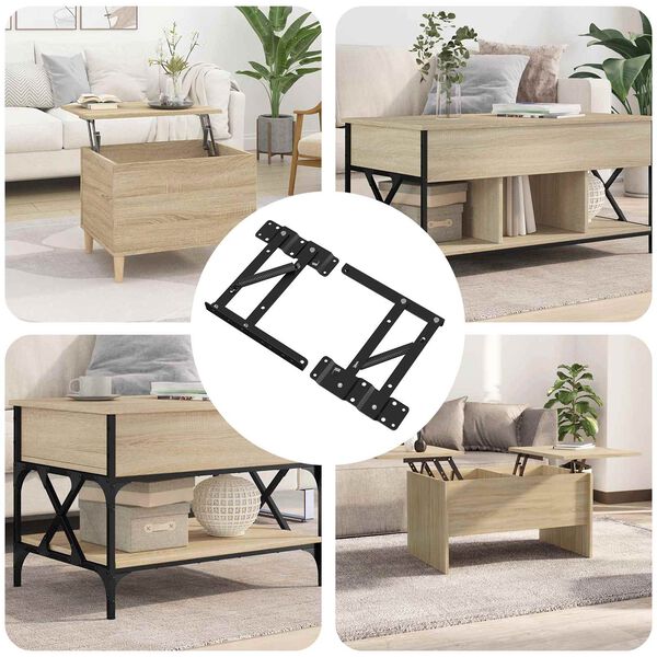 vidaXL Механизъм за повдигане на легло 2 pcs Черно 340 x 95 x 40 мм