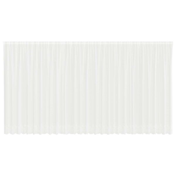 vidaXL Перде от дантела С завеси Флорален Бяло 200 x 750 см Полиестер