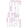 vidaXL Висок шкаф, опушен дъб, 34,5x34x180 см, инженерно дърво