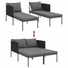 vidaXL Шезлонг с възглавница Антрацит 115 x 153 x 69.5см Стомана