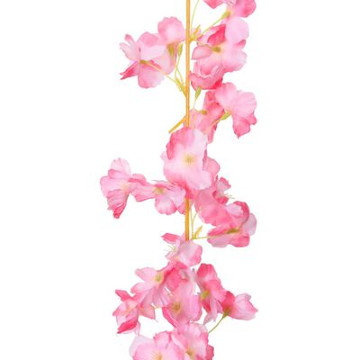 vidaXL Гирлянди от изкуствени цветя 6 бр тъмнорозови 180 см