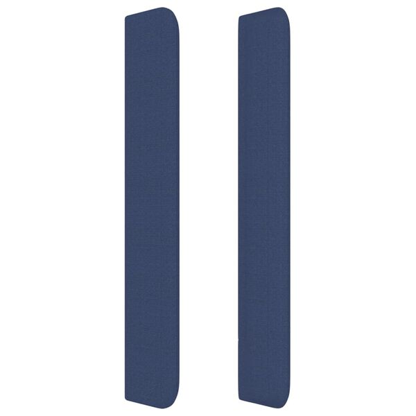 vidaXL Горна табла за легло с уши, синя, 163x16x118/128 см, плат