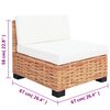 vidaXL Комплект мека мебел, 18 части, естествен ратан