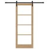 vidaXL Преплъзваща се врата ORKDAL Естествено и черно 83 х 211 см