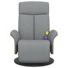 vidaXL Масажен реклайнер стол с поставка за крака, светлосив, текстил