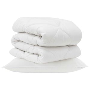 vidaXL Завивка с възглавница 2 pcs Бяло Микрофибър