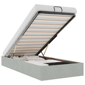 vidaXL Османска рамка за легло без матрак, светлосива, 90x200см кадифе