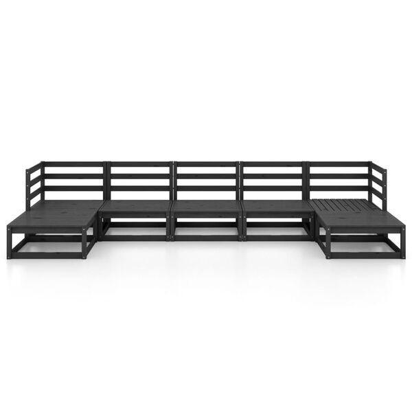 vidaXL Градински лаундж комплект от 7 части, борово дърво масив